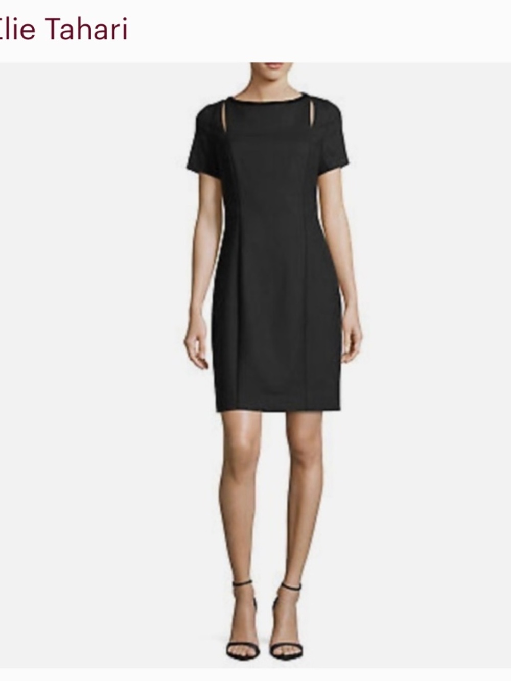 ElieTahari black wool dress with cutouts